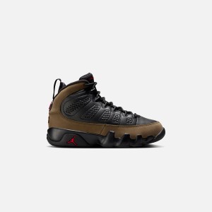 Black / Olive / Red Kids' Kith Jordan GS Air Jordan 9 Retro Sneakers | 5461-XAEUQ