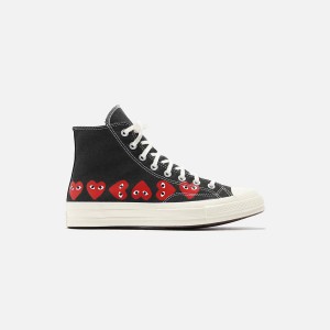 Black / Red Men Kith Comme Des Garçons Play x Converse Multi Heart High Top Sneakers | 5486-MGIKN