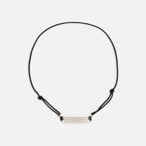 Black / Silver Men Kith Le Gramme 5 Grammes Godron Cord Polished Jewelry | 7892-LGYTH