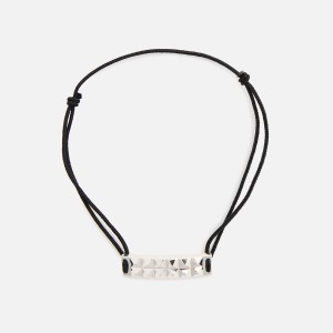 Black / Silver Men Kith Le Gramme 5 Grammes Pyramid Cord Polished Jewelry | 4025-HFUDL