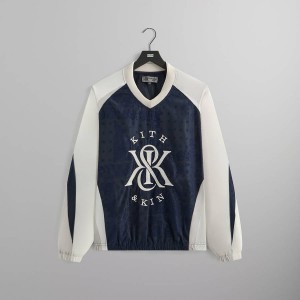 Black / White Men Kith Dayton Combo Pullover Sweatshirts | 7483-NYESO