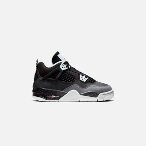 Black / White / Grey / Platinum Kids' Kith Jordan GS Air Jordan 4 Retro Sneakers | 8730-EAUKI