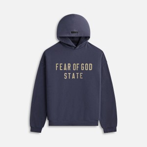 Blue Men Kith Essential Fleece Hoodie Sweatshirts | 5198-FRGMV