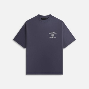 Blue Men Kith Essentials Jersey Crewneck T-Shirt | 1403-POERH