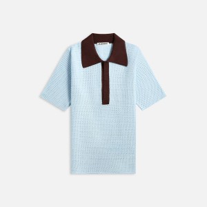 Blue Men Kith Jil Sander Knit Polo Shirts | 2480-TPSMF