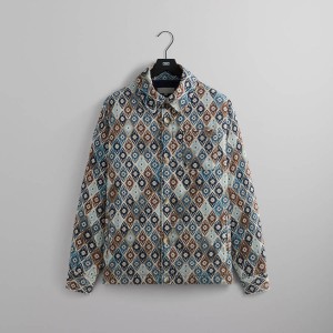Blue Men Kith Kilim Mosaic Brixton Puffed Shirt Jackets | 3854-WODJK