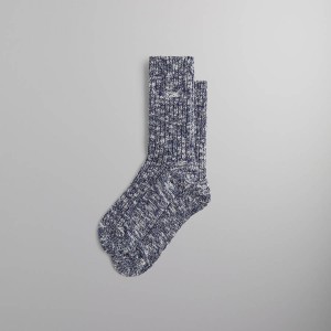 Blue Men Kith Marled Lightweight Camp Socks | 2601-WIVSL