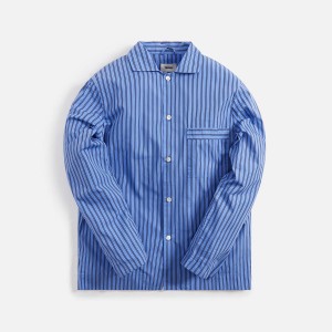 Blue Men Kith Tekla Poplin Long Sleeve Pajama Shirt Underwear | 7196-WGMSV