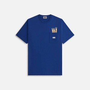 Blue Men Kith Treats for YOKU MOKU Pocket Shirts | 5196-NYPAO