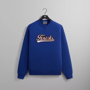 Blue Men Kith for the New York Knicks Script Vintage Nelson Crewneck Sweatshirts | 7821-RIWYP