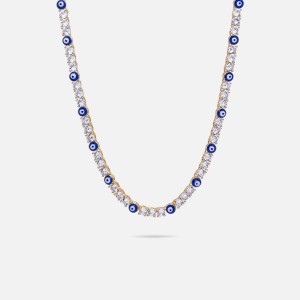 Blue Women Kith Crystal Haze Serena Necklace x Evil Eye Jewelry | 1382-YIZLR