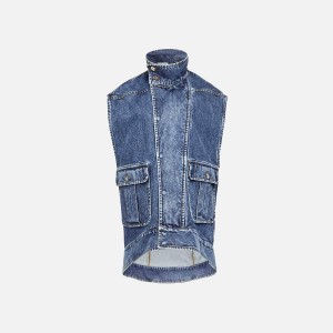 Blue Women Kith JW Anderson Oversized Sleeveless High Neck Jackets | 8916-UQYME