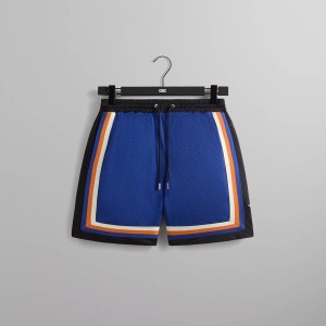 Blue / Black Men Kith for the New York Knicks Mesh Ryan Shorts | 3046-ABXCJ