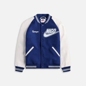 Blue / White Men Kith Nike x Nigo NRG Varsity Jackets | 7853-OYRZP