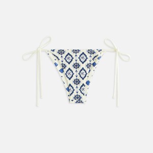 Blue / White Women Kith Tova Baroque Tile Tie Bottom Swim | 8967-MXNBA