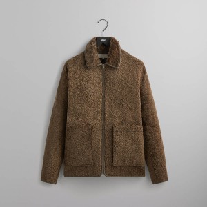 Brown Men Kith Archer Shearling Jackets | 6321-LFYIT
