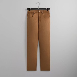 Brown Men Kith Bonded Microsuede Centre Pants | 1460-EGQBH