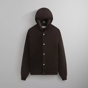 Brown Men Kith Corduroy Williams VI Hoodie Sweatshirts | 0672-SNARO