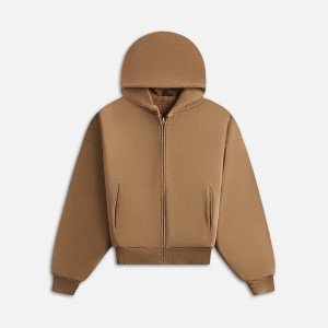 Brown Men Kith Entire Studios Thermal Hoodie Sweatshirts | 4930-BSZCK