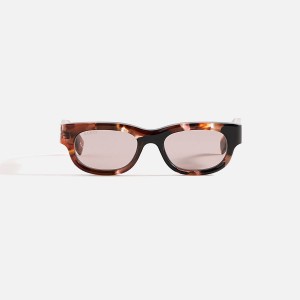 Brown Men Kith Gucci Transparent Rectangular Frames Sunglasses | 7586-XEFHB
