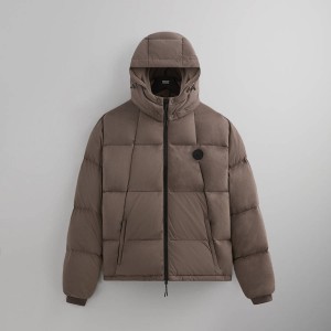 Brown Men Kith Jersey Midi Puffers | 6742-HVJXO