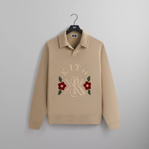 Brown Men Kith KandK Applique Nelson Collared Rugby Shirts | 4709-RZUFG