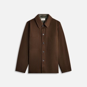 Brown Men Kith Lemaire Wadded Facing Blouson Shirts | 2340-GRUOX