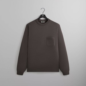 Brown Men Kith Long Sleeve Leonard Pocket Shirts | 2605-KTGCV