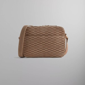 Brown Men Kith Monogram Suede Camera Crossbody Bags | 6502-CFETX