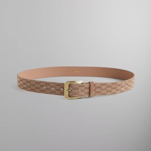 Brown Men Kith Monogram Suede Leather Belts | 8024-FYRWK