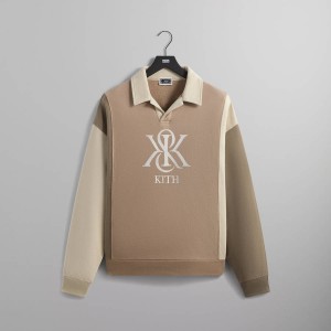 Brown Men Kith Nelson Collared Pullover Sweatshirts | 9648-IRTQS