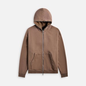 Brown Men Kith Nike Air Jordan x Travis Scott Full Zip Hoodie Sweatshirts | 1304-YUJKF