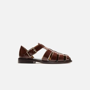 Brown Men Kith VINNY's Fisherman Sandals | 6217-IWFMC