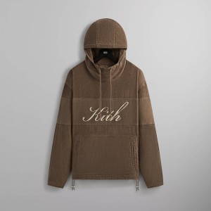 Brown Men Kith Washed Corduroy Caden Hoodie | 7459-SETQX