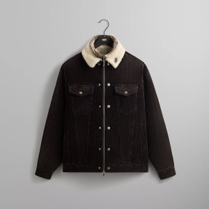 Brown Men Kith Washed Corduroy Laight Jackets | 7184-BXSPC