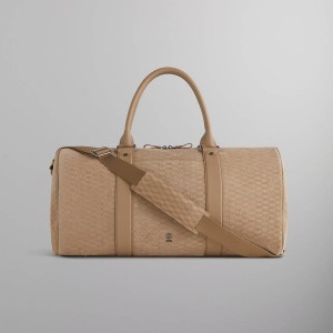 Brown Men Kith and Giorgio Armani Monogram Suede Duffle Bags | 0496-TQKRU