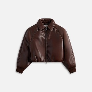 Brown Women Kith Agolde x Shoreditch Ski Club Tate Padded Vegan Leather Bomber Jackets | 9518-TDYJP