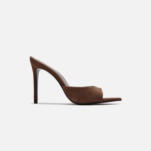 Brown Women Kith Black Suede Studio Brea Suede Mule Heels | 4126-LZHND