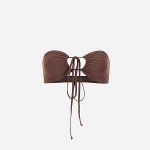 Brown Women Kith Gonza Bandeau Top Swim | 9531-INLDQ