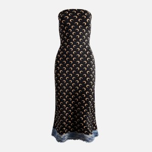 Brown Women Kith MARINE SERRE Recycled Moon Jersey Bustier Dress | 8923-VXCPU
