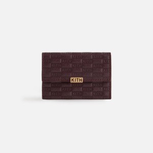 Brown Women Kith Monogram Double Card Holder Wallets | 3765-UWLOB