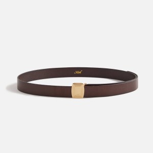 Brown Women Kith Plaque Leather Belts | 6425-NGPXY