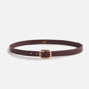 Brown Women Kith Round Buckle Leather Belts | 5406-ZNIUW
