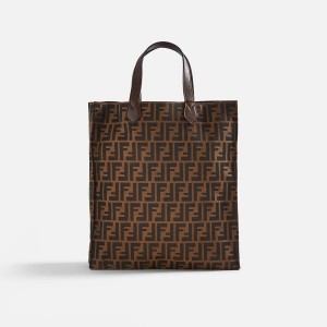 Brown Women Kith WGACA Fendi Zucca Vertical Tote Bags | 2507-LRSEC