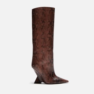 Brown / Black Women Kith The Attico Cheope Tube Boots | 0391-DUCQX
