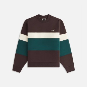Brown / Green / White Women Kith Ashwin Panelled Crewneck Sweaters | 3948-FWUYM