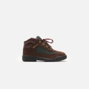 Brown / Olive Green Kids' Kith Timberland Junior Field Mid Boots | 6928-NUMIY