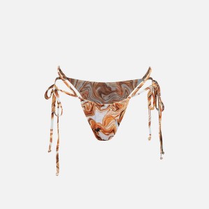 Brown / White Women Kith Gonza Side Strap Bottom Swim | 8642-FGPYQ