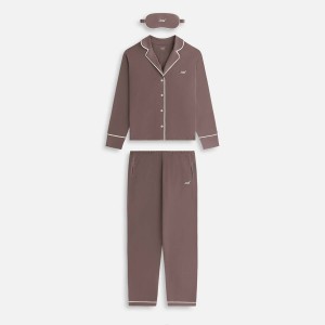 Brown / White Women Kith Pajama Set Underwear | 7931-LFEPQ