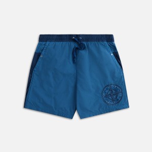 Dark Blue Men Kith Stone Island Swim Trunk Shorts | 1639-KLESI